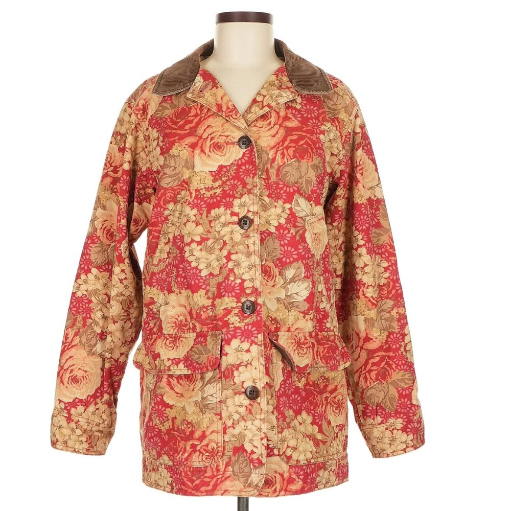 L.L. Bean Floral Corduroy Barn Jacket - Picture 2 of 6